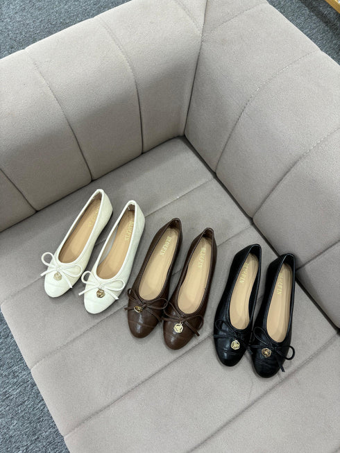 High Quality Round Toe Bow Decor Pump Shoes